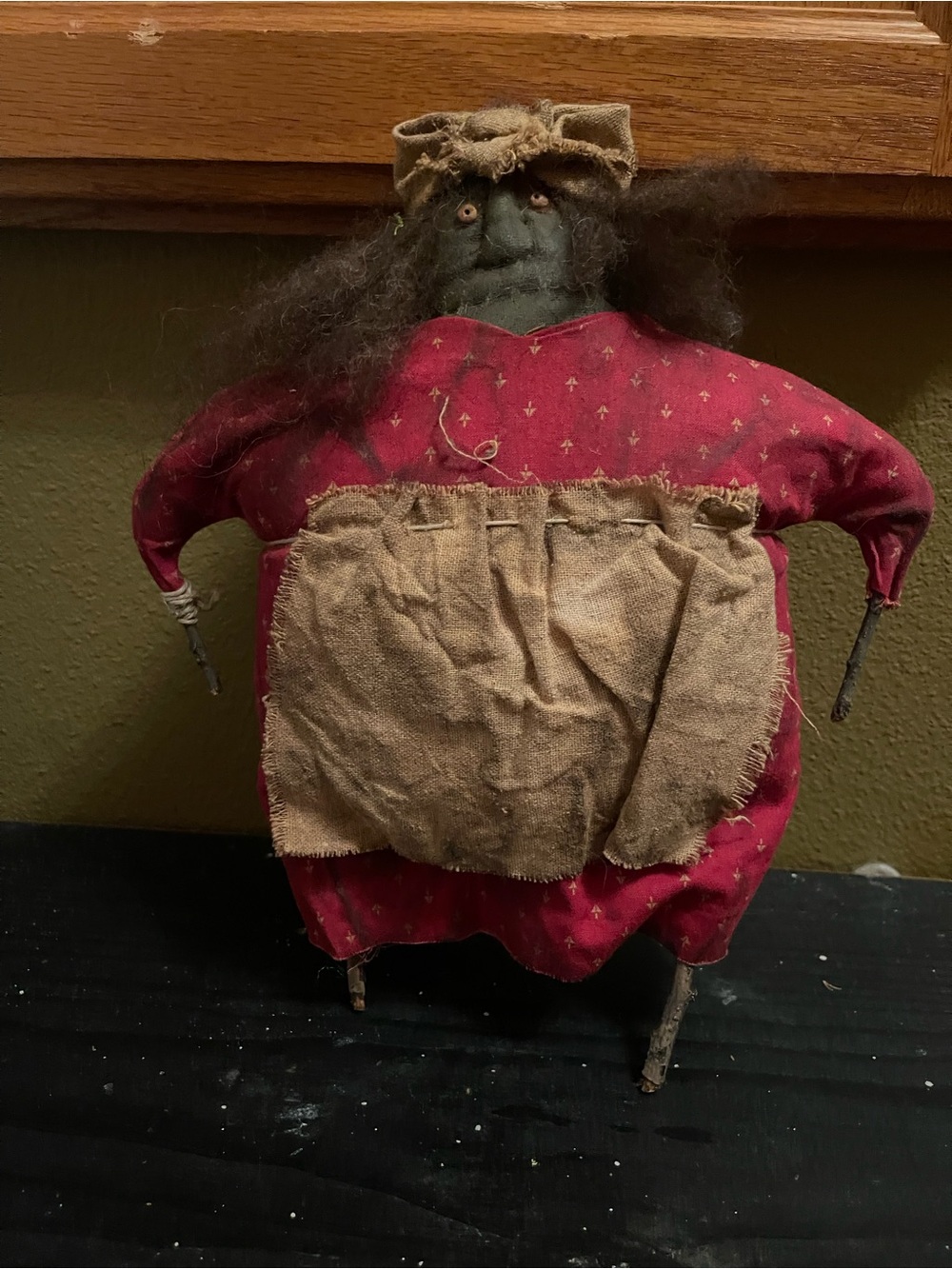 Handmade Funky Plush Doll - Red and Brown